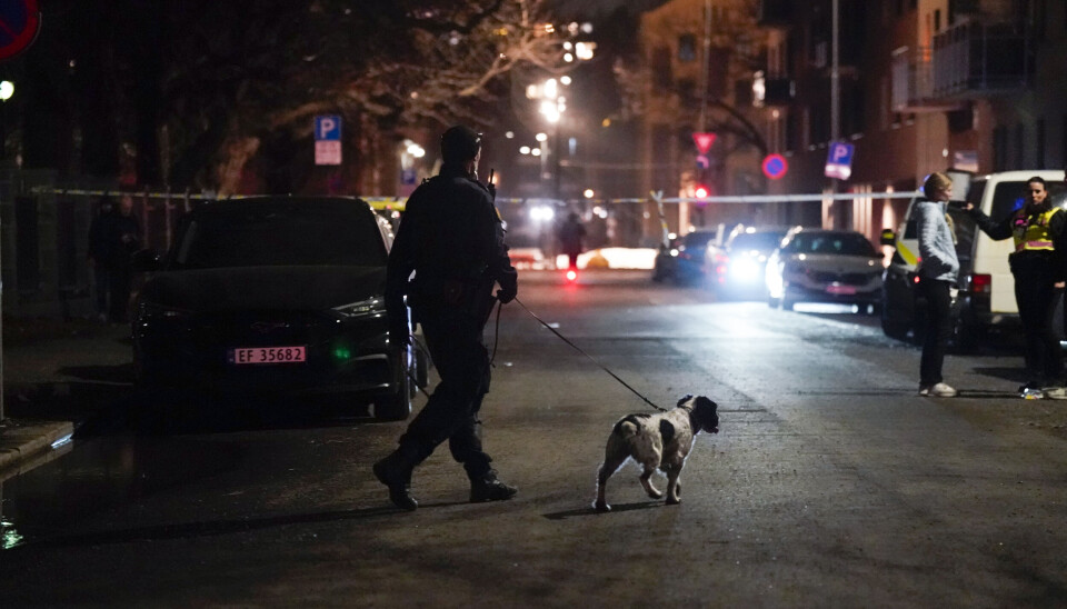 Politiet ved Hersleb skole i Oslo etter en skytehendelse i mars 2024