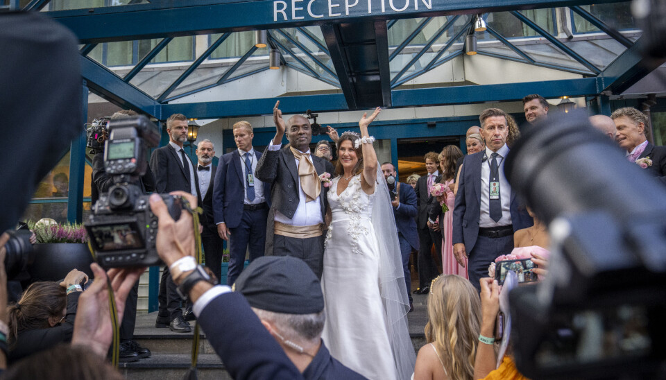 Møre og Romsdal politidistrikt sto for sikkerheten da prinsesse Märtha Louise og Durek Verrett giftet seg i fjor. Foto: Heiko Junge / NTB