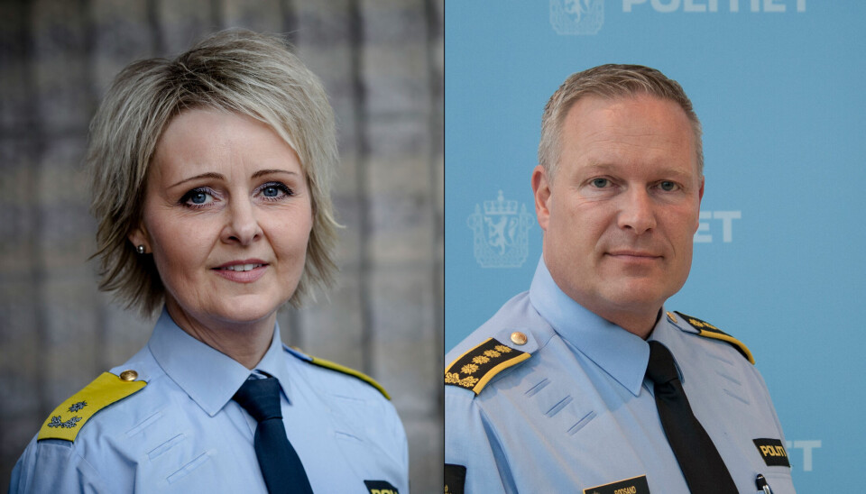 Politimester Heidi Kløkstad og Finn Erik Rødsand, leder for Felles enhet for etterretning, forebygging og etterforskning i Nordland politidistrikt.
