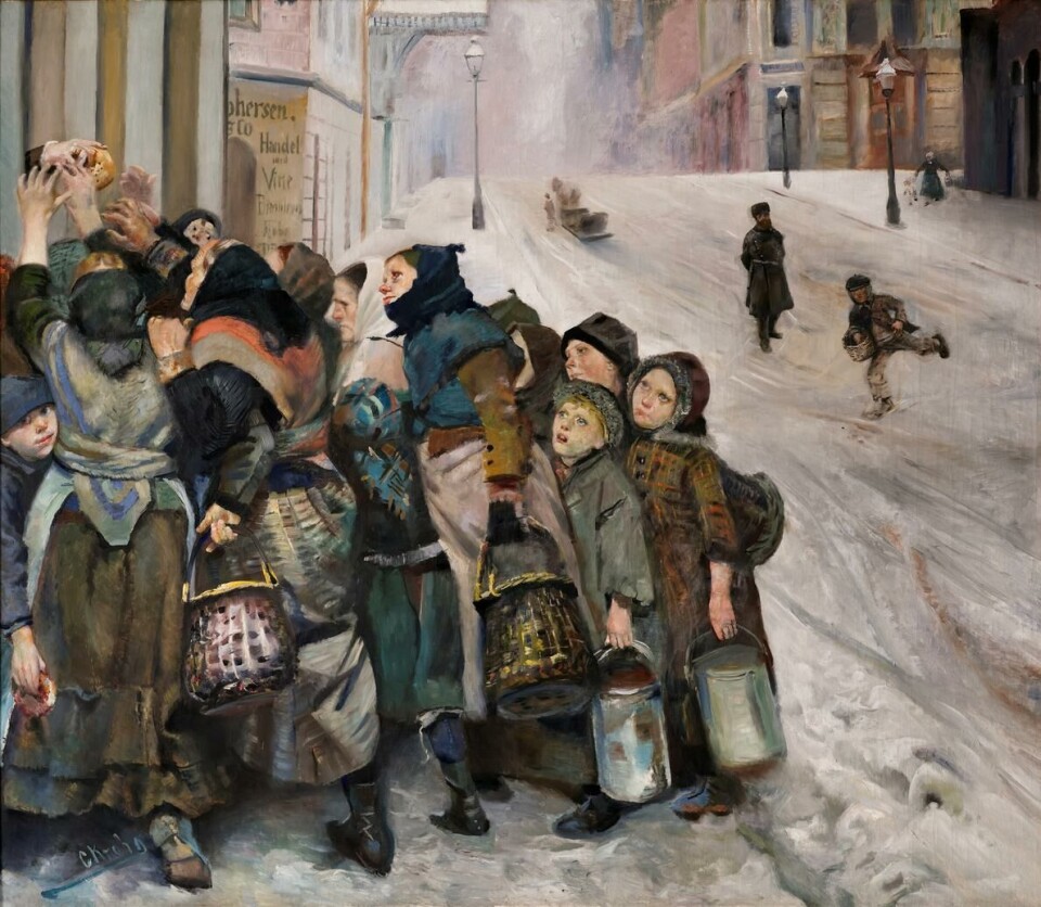 Maleriet «Kampen for tilværelsen», av Christian Krogh.