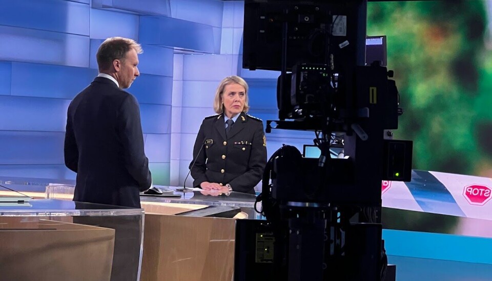 Bjørnland under en direktesending på NRK Dagsrevyen.