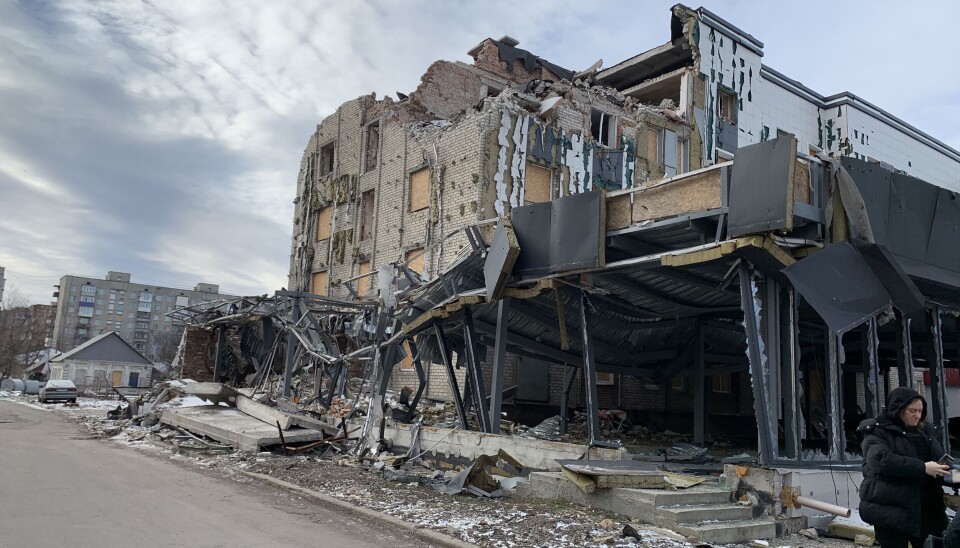 Bilde av ødeleggelsene i Ukraina.