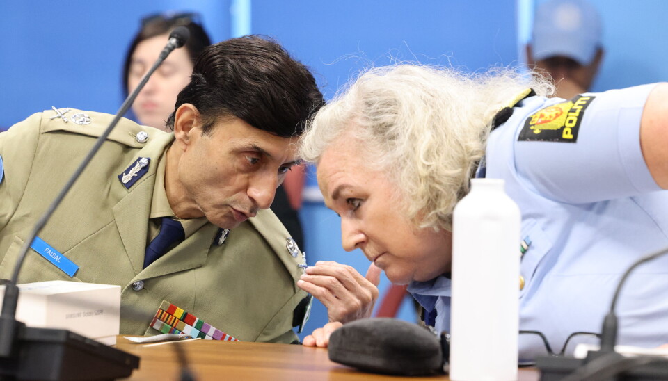 Christine Fossen og FNs politirådgiver Faisal Shahkar, sunder et møte med FNs undergeneralsekretær for fredsoperasjoner i februar i år.