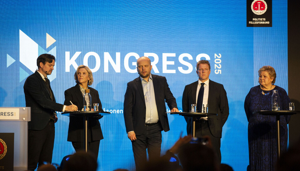 Flere partitopper møtte opp på kongressen til Politiets Fellesforbund for å diskutere politiets rolle.