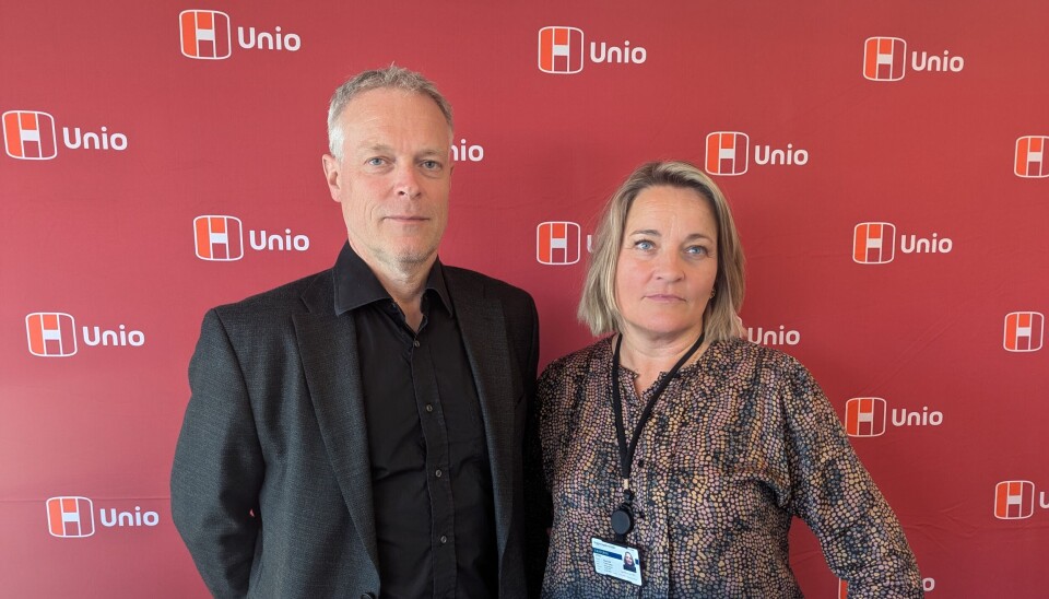Unio stat-leder Steinar A. Sæther og PF-leder Unn Alma Skatvold.