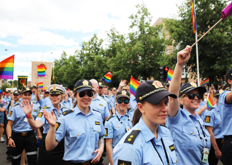 Politiet under Pride-paraden i Oslo. Bildet er et illustrasjonsfoto.
