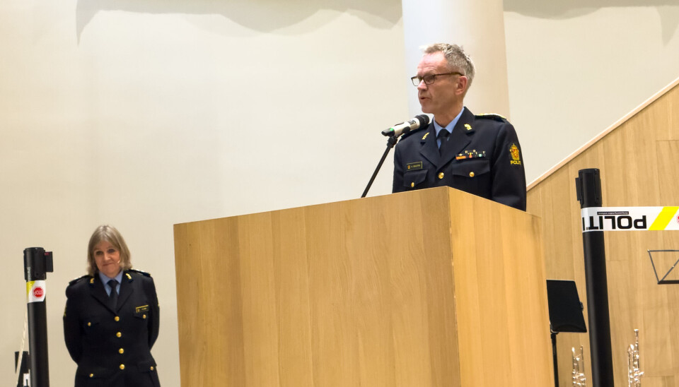 Politidirektør Skulstad talte i forbindelse med åpningen.