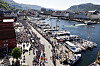 Oversiktsbilde over Bergen sentrum under 17. mai-feiring i Bergen.