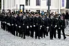 Politi under kong Haralds gravferd. Kong Harald døde på Rikshospitalet fredag 28. august.